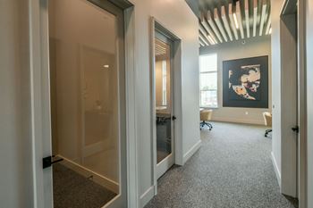 Hallway and coworking spaces